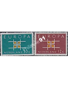 Timbres des PAYS-BAS n° 780 et 781 - EUROPA 1963