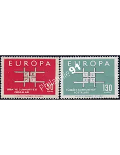 timbres de Turquie n° 1672 et 1673 - EUROPA 1963