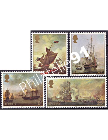 JERSEY - n°   104 à 107 - Peintures (II) Marines de Peter Monamy