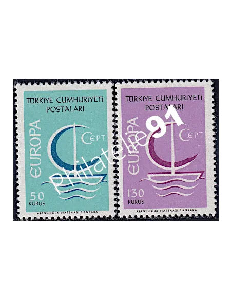 timbres de Turquie n° 1796 et 1797 - EUROPA 1966
