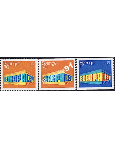 suede n° 615, 615a, 616 - EUROPA 1969, timbres d'Europe