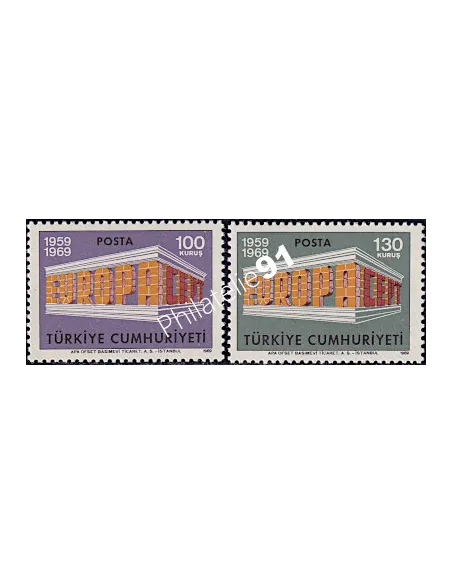 Timbres de Turquie n° 1891-1892, Europa 1969, timbres d'Europe