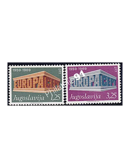 Timbres de Yougoslavie n° 1252-1253, Europa 1969, timbres d'Europe