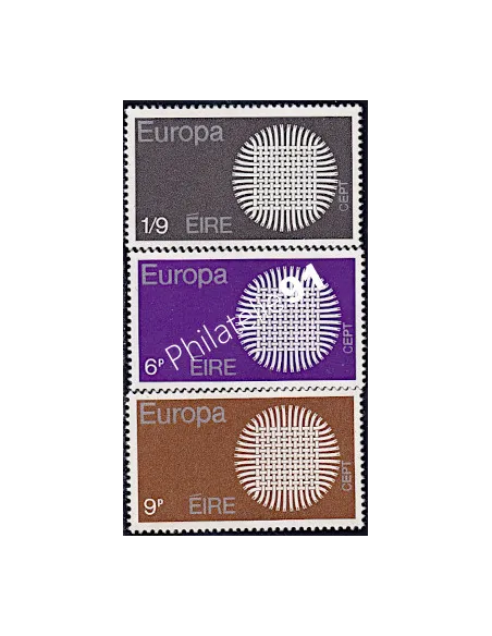 Timbres d’Irlande n° 241 à 243 - EUROPA 1970