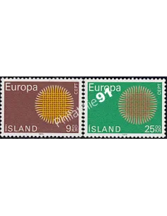 Timbres d'Islande n° 395-396, EUROPA 1970, timbres d'europe