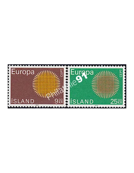 Timbres d'Islande n° 395-396, EUROPA 1970, timbres d'europe