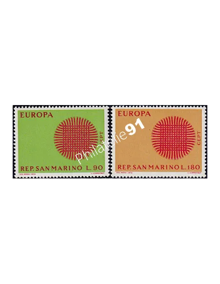 SAINT-MARIN n° 762 à 763, EUROPA 1970, collection de timbres d'Europe