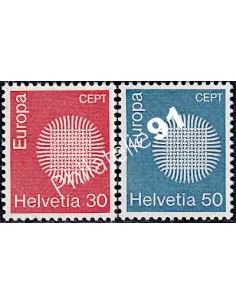 Timbre de SUISSE n° 855 à 856 - EUROPA 1970