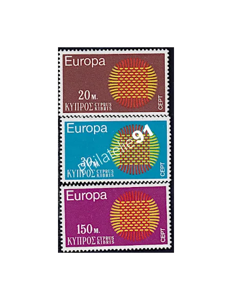 Timbre de CHYPRE n°  324 à 326 - EUROPA 1970