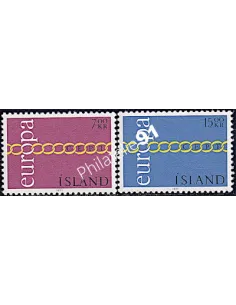 Timbre d'Islande n° 404-405, EUROPA 1971, Timbres d'Europe