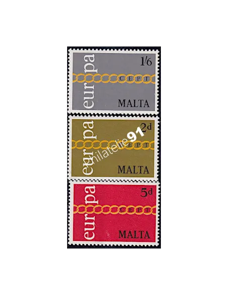 Timbres de Malte n° 424 à 426, EUROPA 1971, Timbres d'Europe