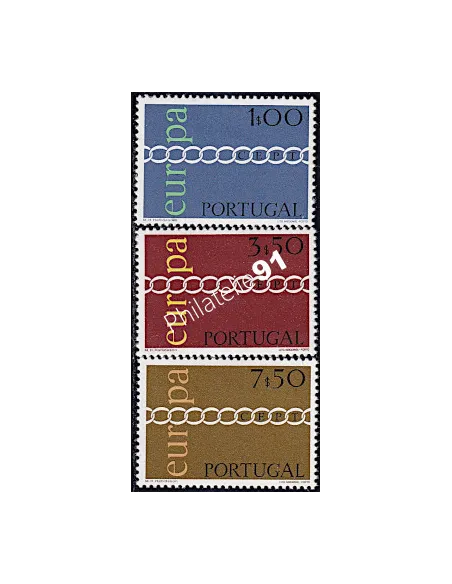 Timbres du Portugal n° 1107 à 1109, EUROPA 1971, Timbres d'Europe