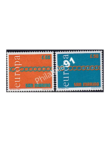 Timbres de SAINT-MARIN n° 782 à 783 - EUROPA - 1971