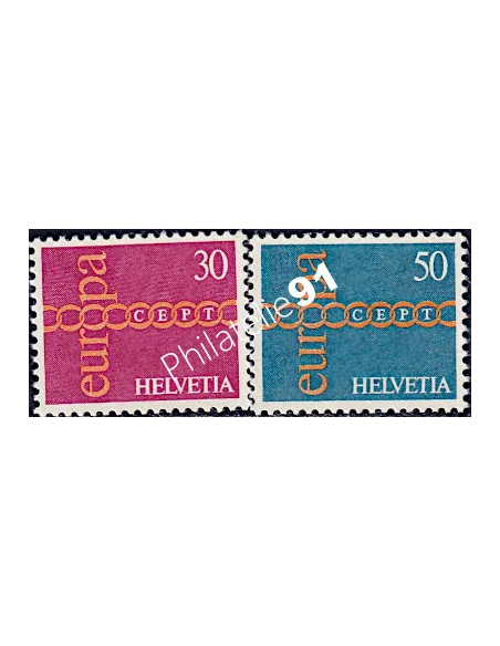 Timbres de Suisse n° 882-883, EUROPA 1971, Timbres d'Europe