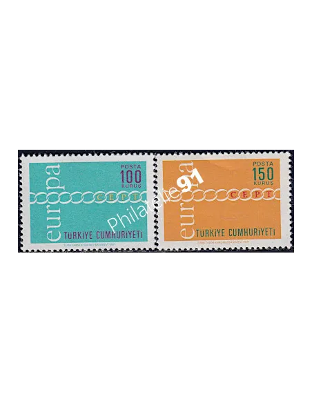 Timbres de Turquie n° 1981-1982, EUROPA 1971, Timbres d'Europe