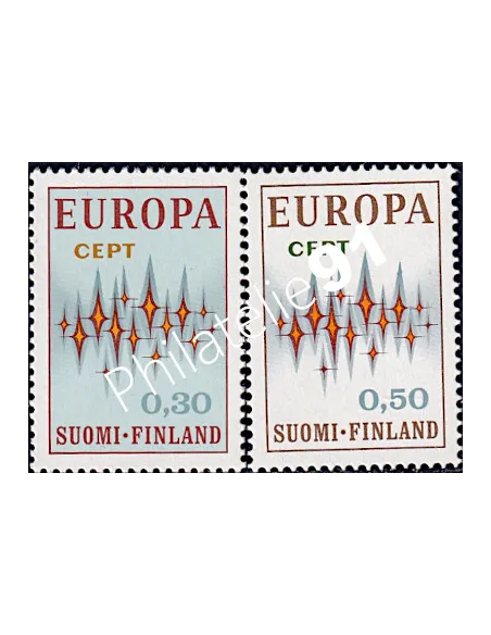 Timbres de Finlande n° 665 - 666, EUROPA 1972, timbres d'Europe