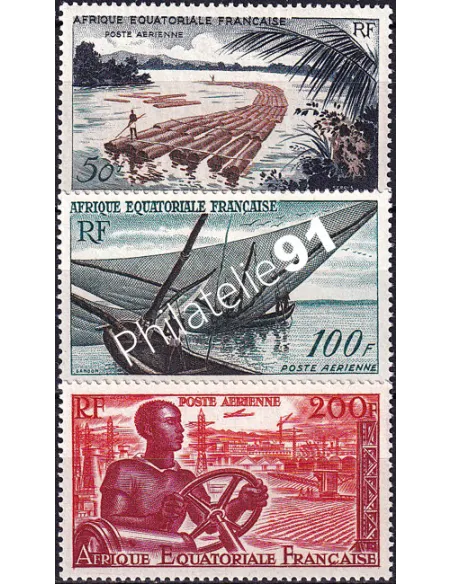 A.E.F. PA n° 58 à 60 charnière, collection timbres colonies françaises