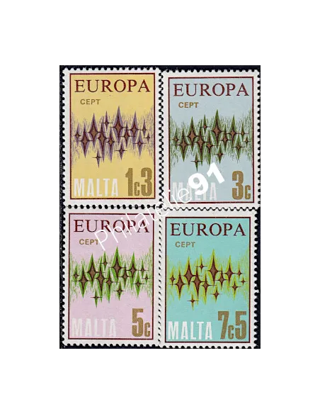 Timbres de MALTE  n° 452 à 455 - EUROPA - 1972