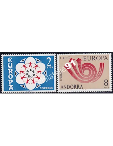 Timbres d’Andorre Espagnol n° 77 et 78 - EUROPA 1973