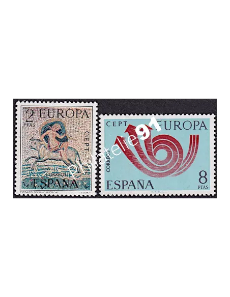 Timbres d'ESPAGNE n° 1779-1780, EUROPA 1973, timbres d'Europe