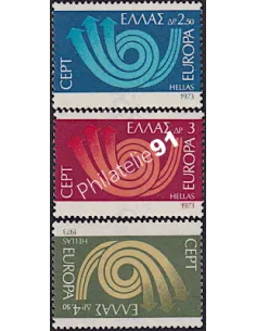 Timbres de Grèce n° 1125-1127, EUROPA 1973, timbres d'Europe