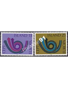 Timbres d'Islande n° 424-425, EUROPA 1973, timbres d'Europe