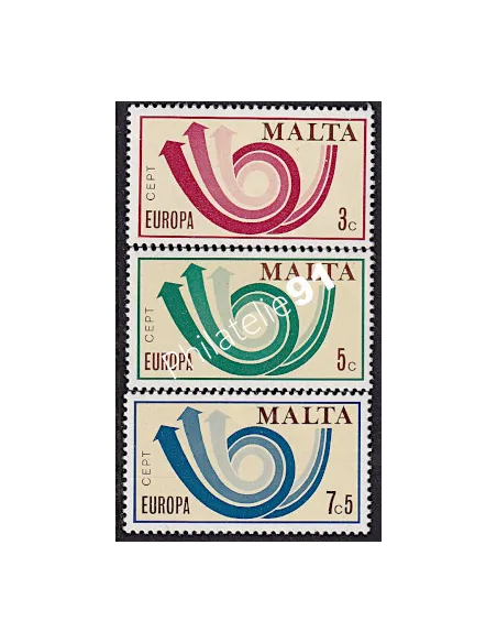 Timbres de Malte n° 474 à 476, EUROPA 1973, timbres d'Europe