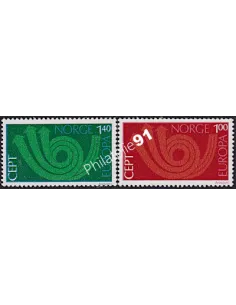 Timbres de Norvège n° 616-617, EUROPA 1973, timbres d'Europe