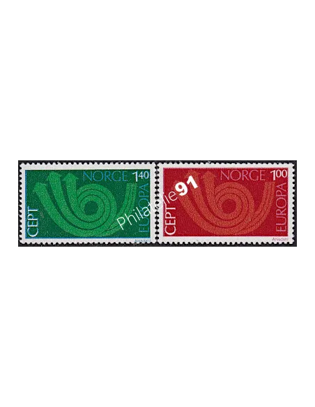 Timbres de Norvège n° 616-617, EUROPA 1973, timbres d'Europe