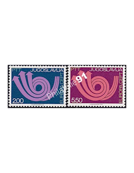 Timbres de Yougoslavie n° 1390-1391, EUROPA 1973, timbres d'Europe