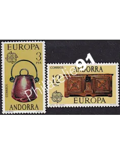Timbres d'ANDORRE ESPAGNOL n° 94-95 - EUROPA 1976 - Artisanat, timbres d'Europe