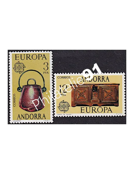 Timbres d'ANDORRE ESPAGNOL n° 94-95 - EUROPA 1976 - Artisanat, timbres d'Europe