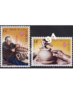 Timbres de BELGIQUE n° 1800 à 1801 - EUROPA 1976 - Artisanat