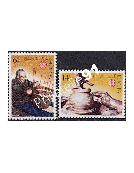Timbres de BELGIQUE n° 1800 à 1801 - EUROPA 1976 - Artisanat