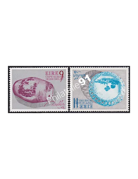 Timbres d'Irlande n° 346-347 - EUROPA 1976 - Artisanat, timbres d'Europe