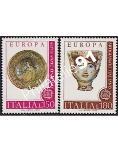 Timbres d'Italie n° 1262-1263 - EUROPA 1976 - Artisanat, timbres d'Europe