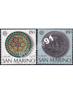 Timbres de Saint Marin n° 923-924 - EUROPA 1976 - Artisanat, timbres d'Europe