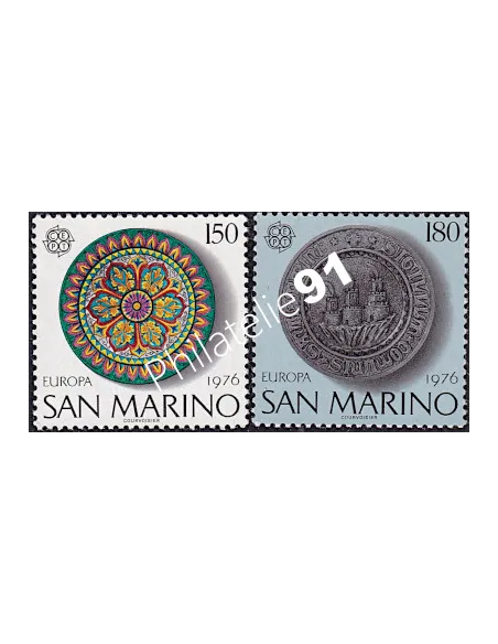 Timbres de Saint Marin n° 923-924 - EUROPA 1976 - Artisanat, timbres d'Europe