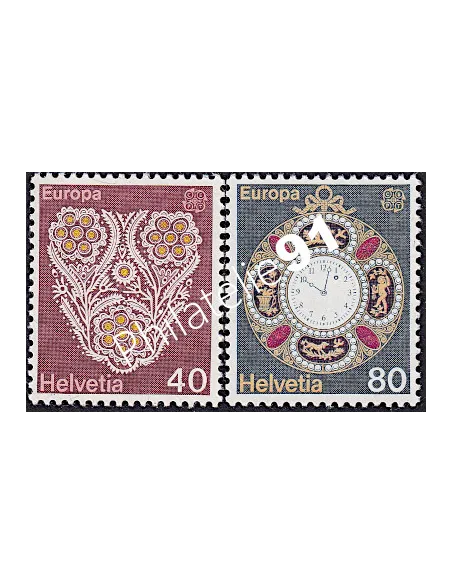 Timbres de Suisse n° 1003-1004 - EUROPA 1976 - Artisanat, timbres d'Europe