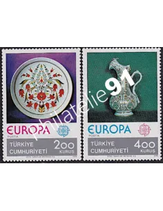 Timbres de Turquie n° 2155-2156 - EUROPA 1976 - Artisanat, timbres d'Europe