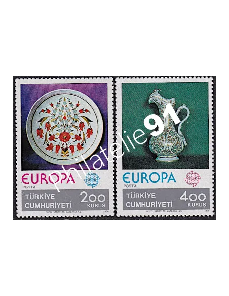 Timbres de Turquie n° 2155-2156 - EUROPA 1976 - Artisanat, timbres d'Europe