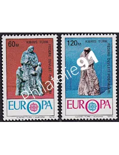 Timbres de Turquie (Adm. Chypre) n° 16-17 - EUROPA 1976 - Artisanat, timbres d'Europe