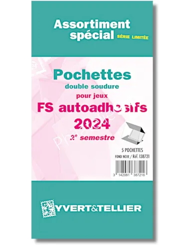 assortiment pochettes pour adhésifs 2024, jeux Yvert et Tellier 2024
