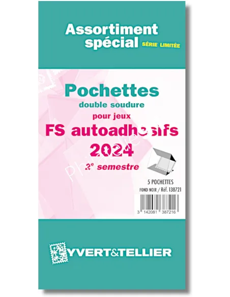 assortiment pochettes pour adhésifs 2024, jeux Yvert et Tellier 2024