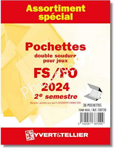 assortiment pochettes pour timbres 2024, jeux Yvert et Tellier 2024