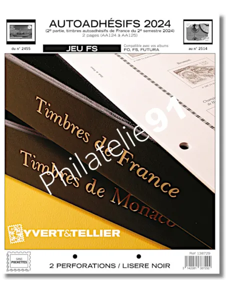 Pages FS pour les timbres adhésifs 2024, Jeux 2023 Yvert et Tellier