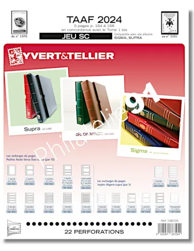 Pages SC pour les timbres 2024 des TAAF, Jeux 2024 Yvert et Tellier