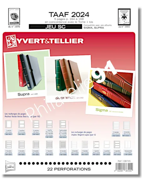 Pages SC pour les timbres 2024 des TAAF, Jeux 2024 Yvert et Tellier