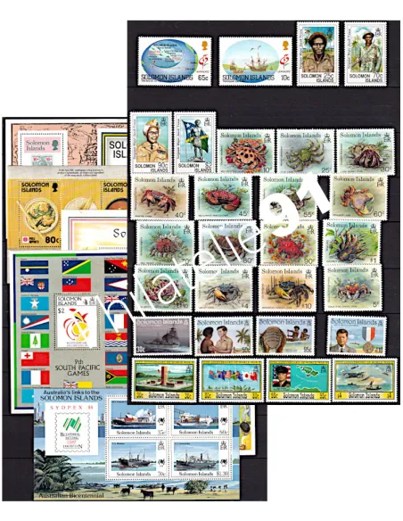 ILES SALOMON, lot de timbres neufs, collection Lot Tous Pays