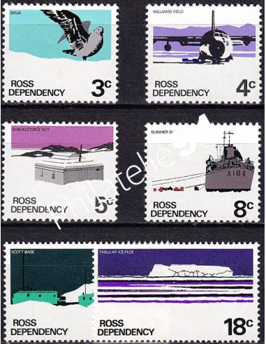Terre de Ross, n° 9 à 14 neufs, collection timbres Océanie